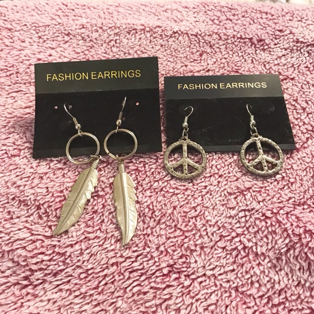 2 pairs one price. NWOT silver dangle earrings
